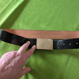 Sculpted Metal Leather Belt,30